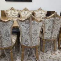 میز وصندلی ناهارخوری چوبی ۸نفره کاملا نو