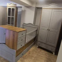 سرویس خواب کودک با تخت نوزاد نوجوان مدل آهو|تخت و سرویس خواب|شهریار, شهریار|دیوار