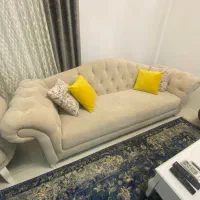 مبل ۷نفره نو چستری پارچه نانو ترک (سه سال خرید)|مبلمان خانگی و میز عسلی|رشت, گلباغ نماز|دیوار