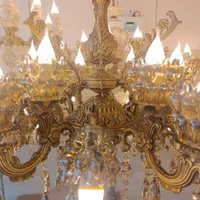 لوستر رز 18 شعله برنز|لوستر و چراغ آویز|تبریز, |دیوار