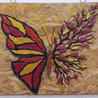 تابلو تلفیقی نخ ومیخ و رزین