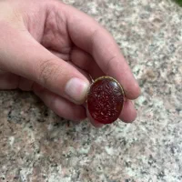 انگشتر عقیق خط دار با ذکر یا فاطمه زهرا