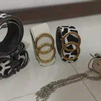 کمربند زنجیر دار و سگک فلزی