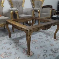 میز تک عسلی همراه با شیشه