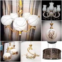 آکبند لوستر میله ای مدرن پنج شعله طلایی و مشکی|لوستر و چراغ آویز|تهران, فردوسی|دیوار