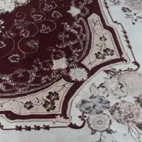 دو تخته فرش ۱۲ متری کرم زرشکی