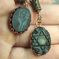 انگشتر گردنی سنگ هبهاب عربی قاب گرفته شده کد۵۰