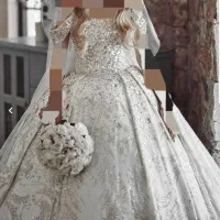 لباس عروس لاکچری فول شاین سنگ دوزی شده