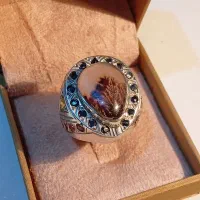 جذاب کلیدی انگشتر نقره شجر مخراج کاری دست ساز اصیل