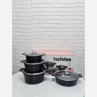 سرویس قابلمه چدن ۸ پارچه چدن گرانتی تاب تفلون|ظروف پختوپز|یاسوج, |دیوار