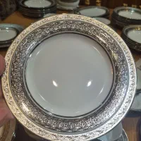 سرویس چینی ۱۲ نفره نقره کوب  غذاخوری