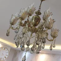 لوستر ۱۲ شعله برنز|لوستر و چراغ آویز|ری, ظهیرآباد|دیوار