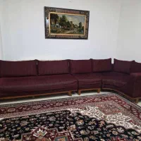 مبل ال راحتی ۶ نفره زرشکی بعلت مهاجرت فروش|مبلمان خانگی و میز عسلی|تهران, شهرک پرواز|دیوار