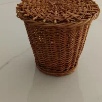 سطل زباله حصیری چوبی