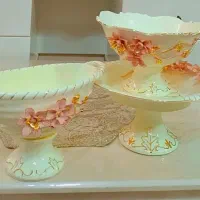 ظروف چینی گل برجسته وارداتی بسیار زیبا