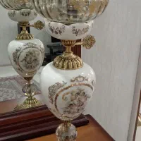 چراغ شمع دانی با کاشکول پایه برنجی|صنایع دستی و سایر لوازم تزئینی|اردبیل, |دیوار