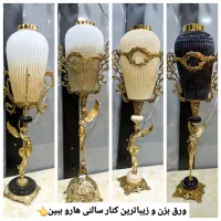 گلدان های کنار سالنی ترکیب برنز و کریستال