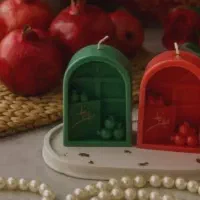 شمع یلدایی یلدا مبارک انار طاق فانتزی سنگ مصنوعی