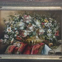 تابلو فرش دستبافت طرح گل