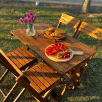 میز و صندلی تاشو چوبی