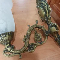 یک جفت دیوار کوب برنز سنگین|لوستر و چراغ آویز|اصفهان, بهارستان|دیوار