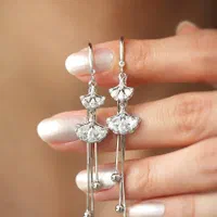 گوشواره نقره آویزی(چک،حکمت کارت،تامین اجتماعی)|جواهرات|کرمانشاه, |دیوار