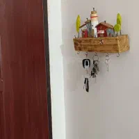 جاکلیدی چوبی کلبه ای|صنایع دستی و سایر لوازم تزئینی|گلبهار, شهر جدید گلبهار|دیوار