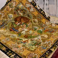 فروش تابلو فرش بزم خسروپرویز|تابلو فرش|کنگاور, |دیوار