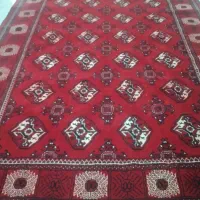 فرش ترکمنی دستبافت نو جنس نخی پنبه ای