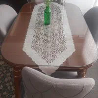 میز ناهارخوری چهار نفره در حد نو باشیشه روی صفحه|میز و صندلی غذاخوری|تهران, شادآباد|دیوار