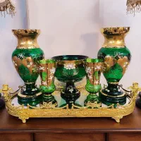 اگرمن اصل چک بوهمیا رنگ سبز زمردی کمیاب جهزیه