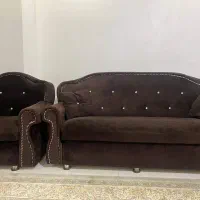 مبل ۷ نفره رنگ پارچه قهوه ای