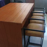 میز چوب روس سبک و سه عدد صندلی اپنی|میز و صندلی غذاخوری|محمدشهر, ولدآباد|دیوار