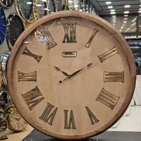 ساعت دیواری چوبی کد ۶۵۱۰ اعداد طلایی ۳سایز