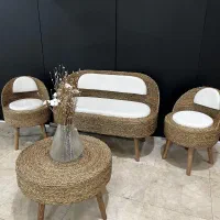 نیم ست حصیری با لوستر حصیری