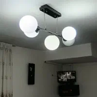 لوستر ۵ شاخه حبابی بلوری