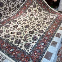 فرش دستباف جفت ۶ متری افشان ۴۰ رج کرم دستبافت