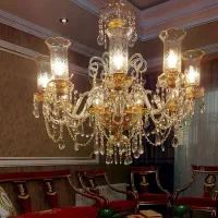 یک جفت لوستر قدیمی  و آنتیک لاله دار