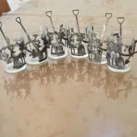 گیره استکان (گالش)و گلدان نقره قدیمی