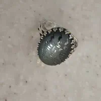 انگشتر نقره با نگین حدید