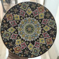 بشقاب مینا کاری و خاتم کاری همراه با جام
