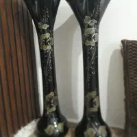 دوعددگلدان شیشه ای
