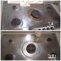 چربی زدایی سطوح و چدن گاز و فیلتر هود تضمینی