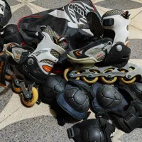 اسکیت با وسیله های امنیتی (زانو بند و آرنج بند)|دوچرخه، اسکیت، اسکوتر|شیراز, کوشک میدان|دیوار