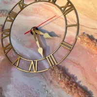 ساعت رزینی طرح روسی لوکس طلایی، گلبهی و سفید|ساعت دیواری و تزئینی|کرج, گوهردشت|دیوار