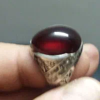 انگشتر یاقوت معدنی گارنت درشت الماس نشان