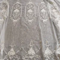 پارچه پرده ای مدل تخت نگین دار ۴متری وکتیبه ۴متری|پرده، رانر، رومیزی|شوش, |دیوار