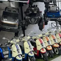 ماشین شارژی کودک اورجینال//تایر بادی صندلی چرم++