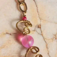 دستبند قلبی با مهره موون استون صورتی|جواهرات|اصفهان, جلالیه|دیوار