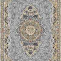 (*فرش وینتیج طرح پتینه آبی یخی با ظاهر چرک‌تاب